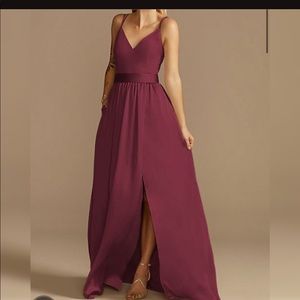 Davids bridal WINE bridesmaid dress